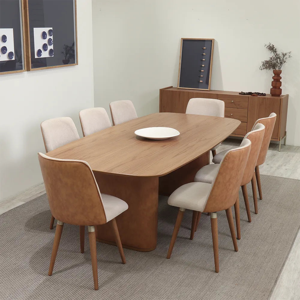 Conjunto de Jantar Mesa Retangular Lintz com 8 Cadeiras Dakota