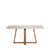 Mesa de Jantar Retangular c/ Vidro para 6 Lugares Bennett 160 cm - Natural c/ Off White