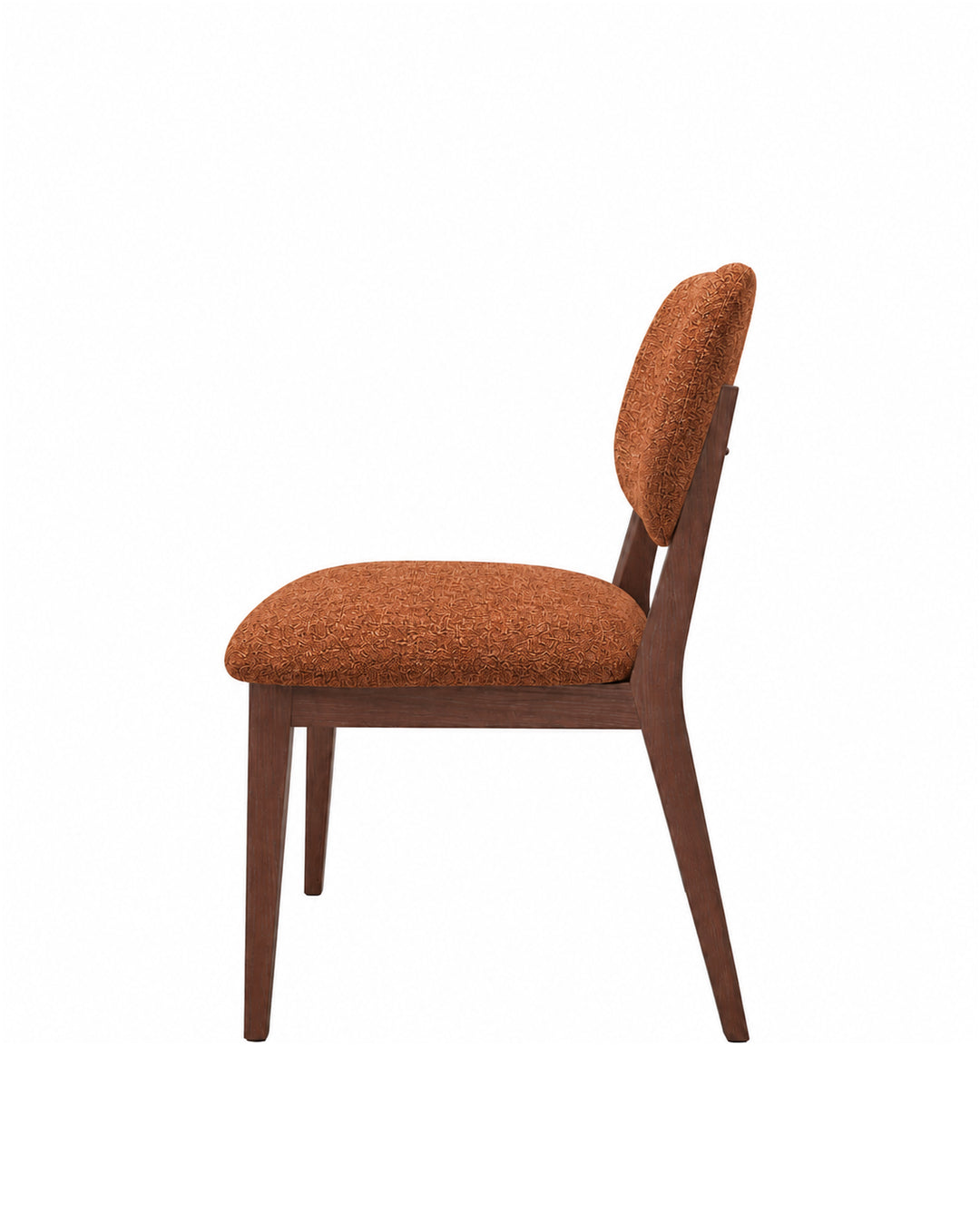Cadeira de Madeira Maciça Estofada Nilo - Natural c/ Boucle Terracota