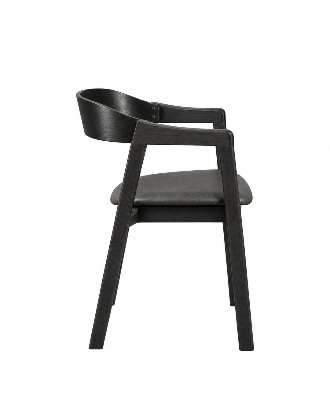 Cadeira de Madeira Maciça Estofada Eron - Preto c/ PU Preto