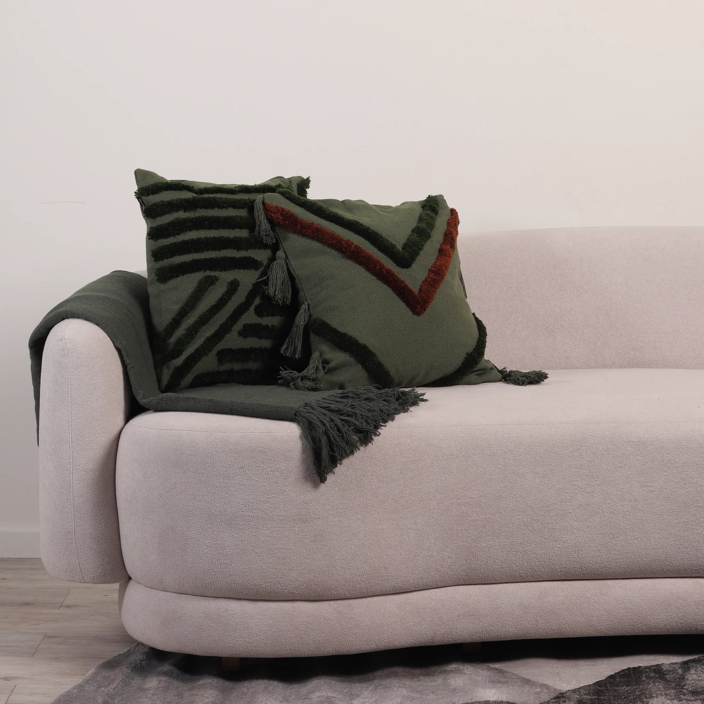 Almofada Líria 45 x 45 cm - Verde c/ Marrom