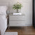 Mesa de Cabeceira 2 Gavetas Jasper 64 cm - Off White Fosco c/ Champanhe