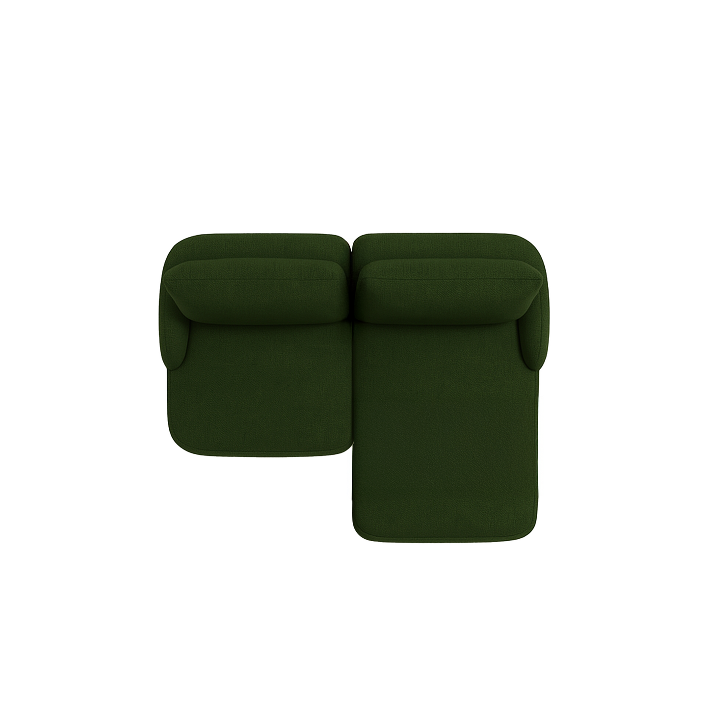 Sofá Modular com Chaise Lado Direito 3 Lugares Mood 194 cm - Linho Trama Verde