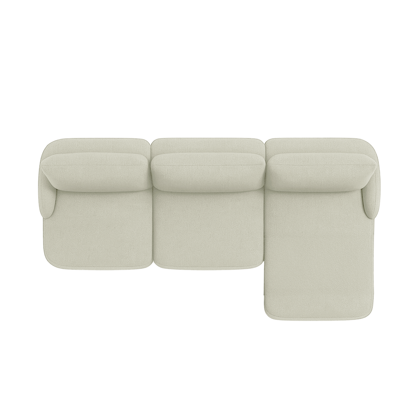 Sofá Modular com Chaise Lado Direito 5 Lugares Mood 294 cm - Linho Bege