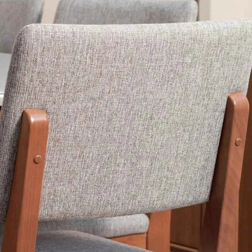 Conjunto de Jantar Mesa Orgânica Gaya 8 Cadeiras Ella - Natural c/ Mescla Cinza