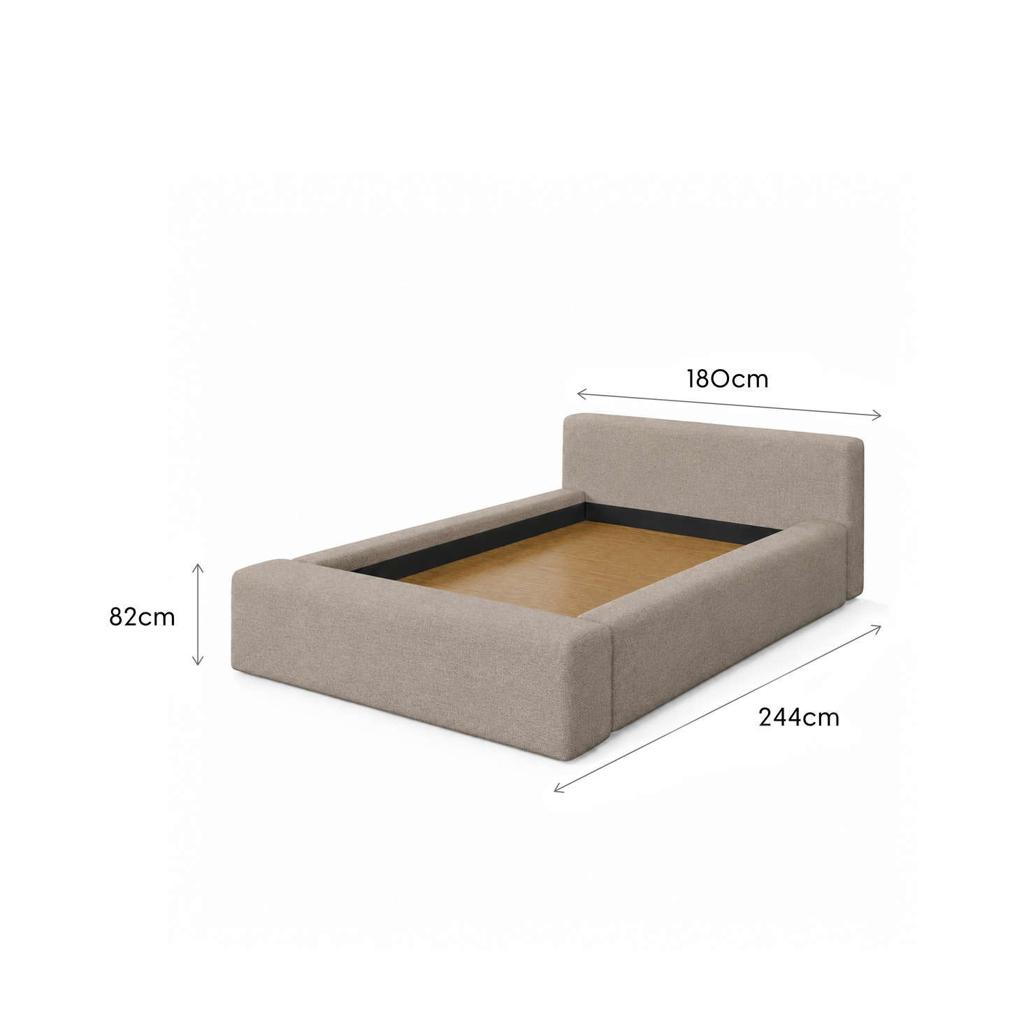 Cama Estofada de Casal com Cabeceira Nora - Linho Fendi