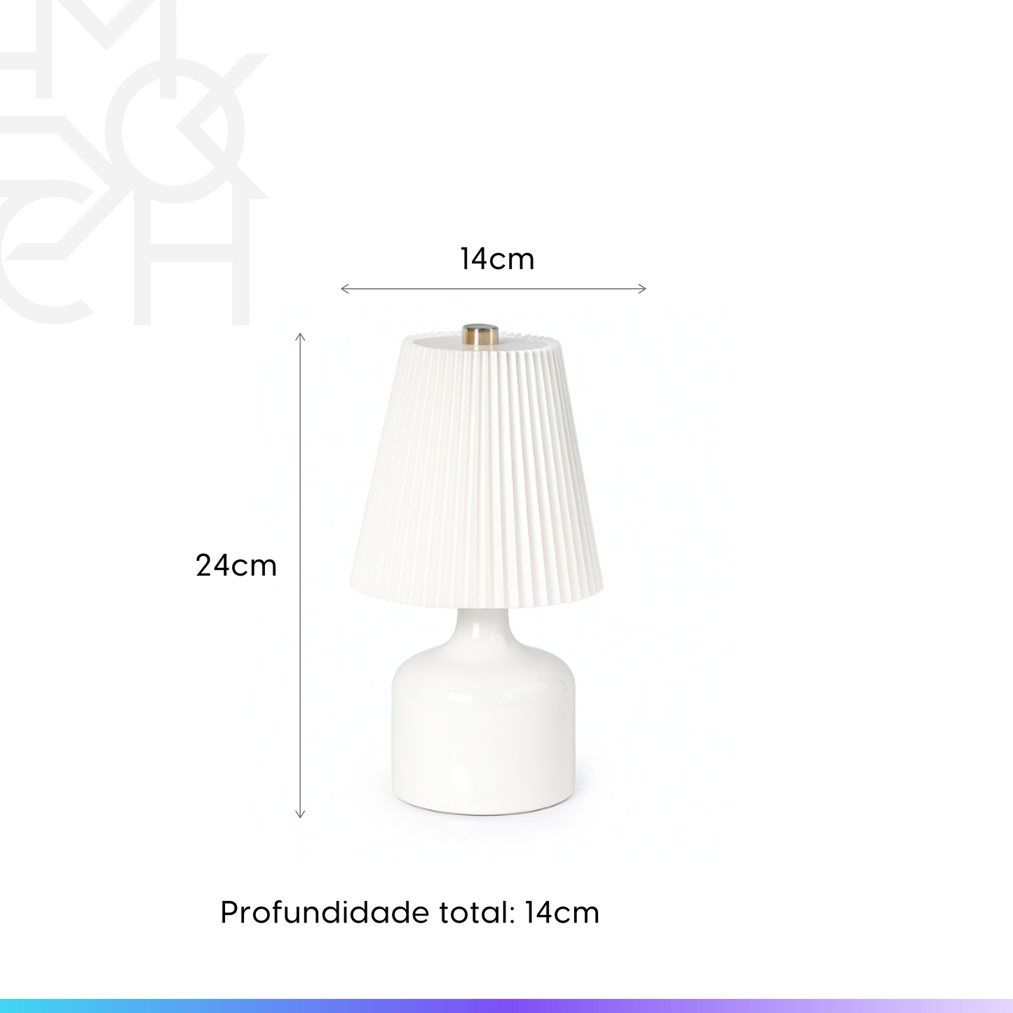 Luminária de Mesa Sem Fio Kira 24 cm - Branco