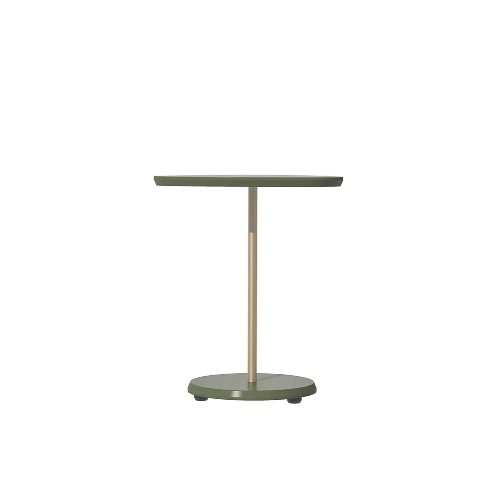 Mesa Lateral Triangular para Sala Lyra 60 cm - Menta c/ Dourado