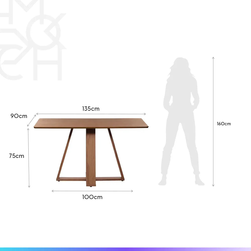 Mesa de Jantar Retangular para 4 Lugares Avena 135 cm - Canella