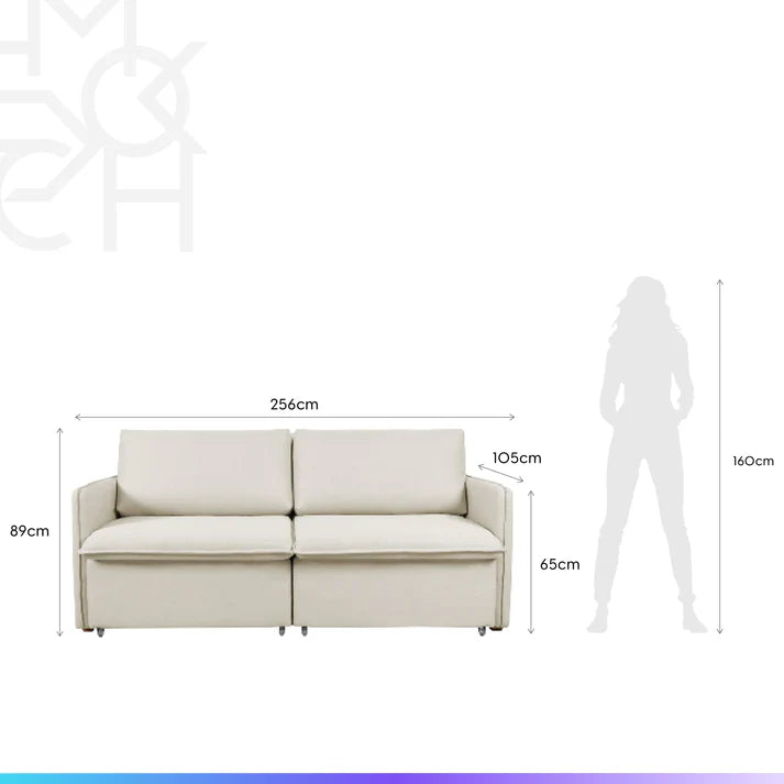 Conjunto Sala de Estar Completo Rack para TV até 75” Jasper - Sofá 4 Lugares Vancouver - 2 Mesas Laterais Botanic
