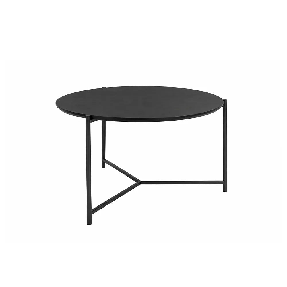 Mesa de Centro Redonda com pés em Metal Biophilia 61 cm - Preto