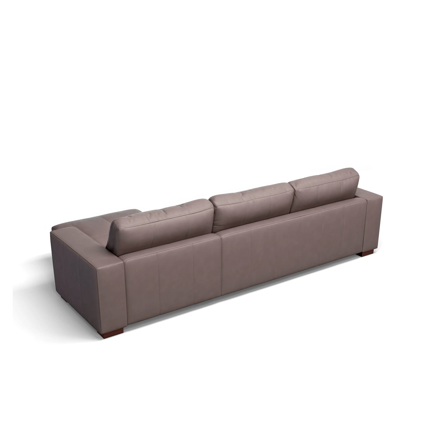 Sofá 5 Lugares com Chaise Lado Direito Avalon 296 cm - Couro Natural Chumbo