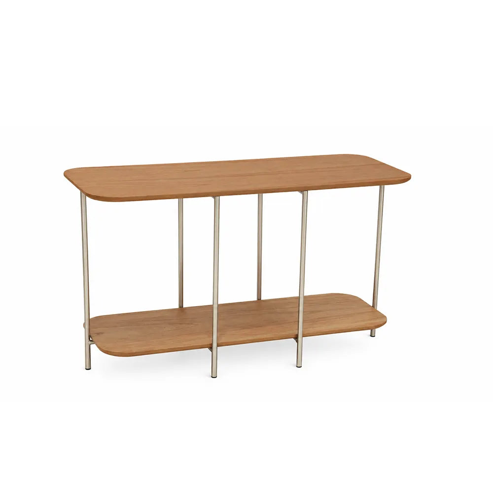 Sofá Table com pés em Metal Biophilia 120 cm - Mel c/ Champanhe