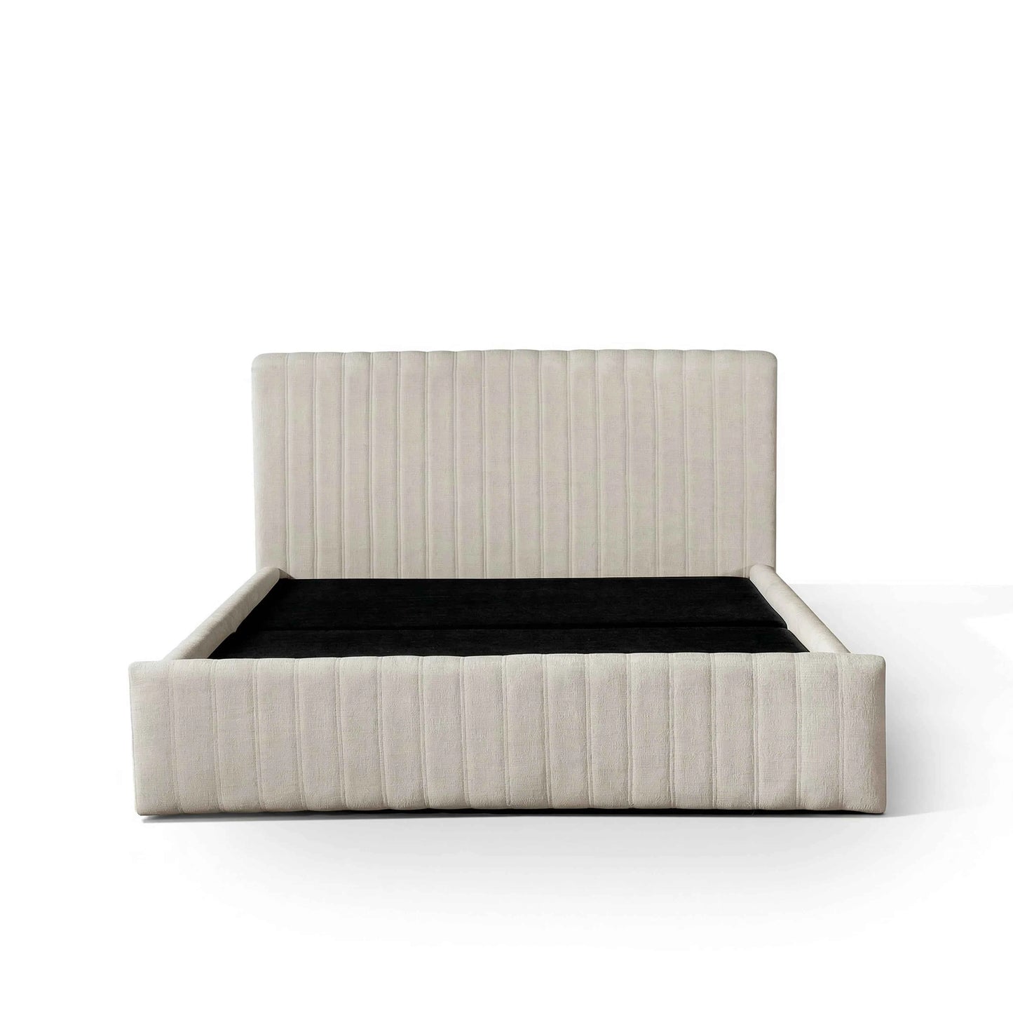 Cama Estofada King com Cabeceira Louise - Linho Off White