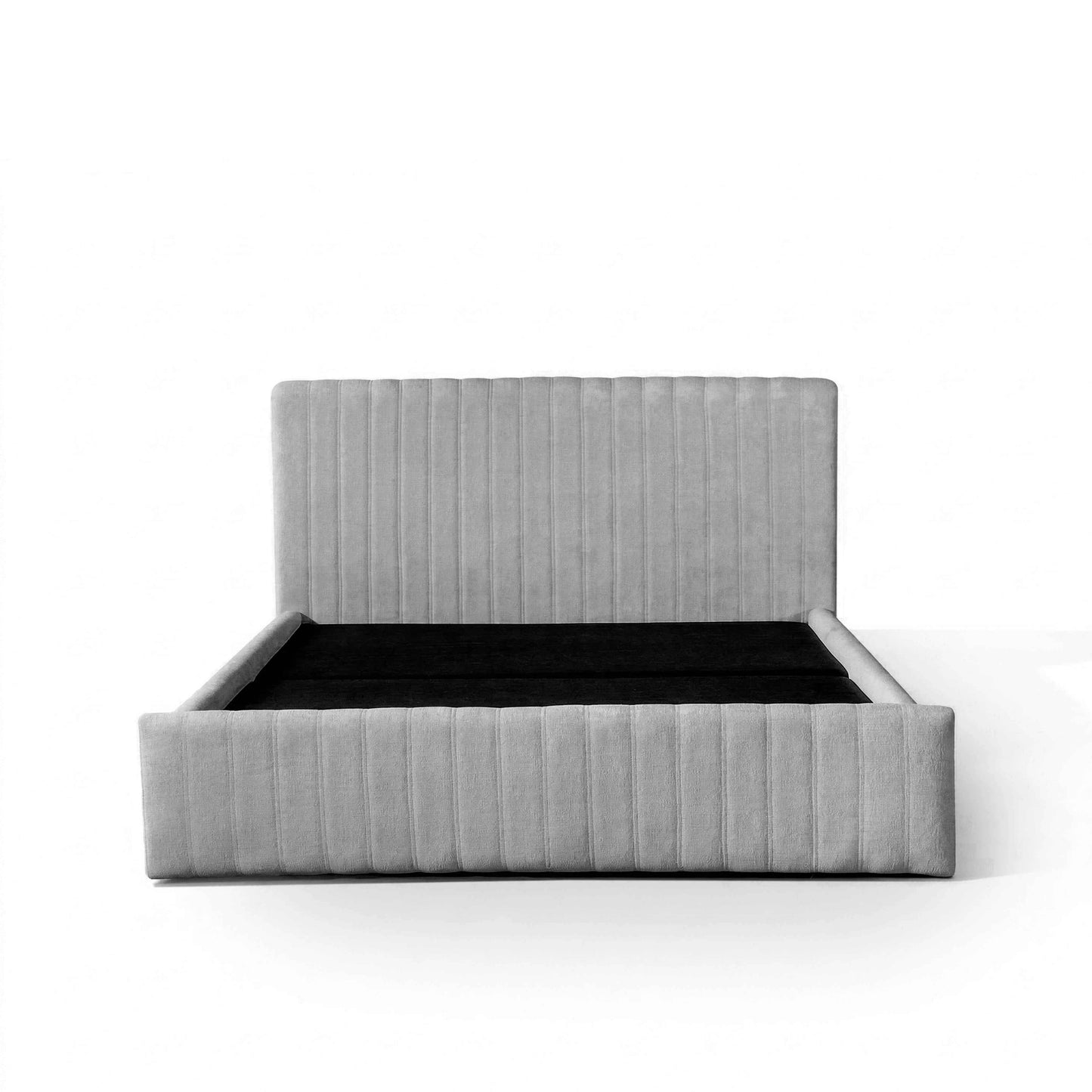 Cama Estofada King com Cabeceira Louise - Linho Cinza