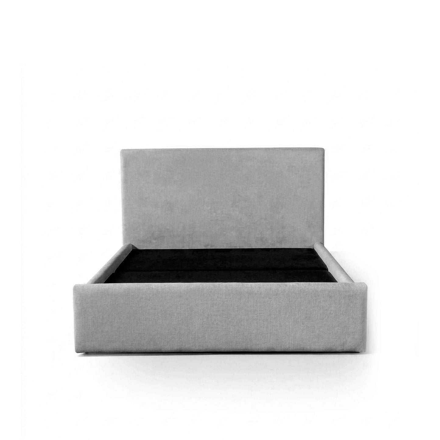 Cama Estofada Queen com Cabeceira Alicia - Linho Cinza