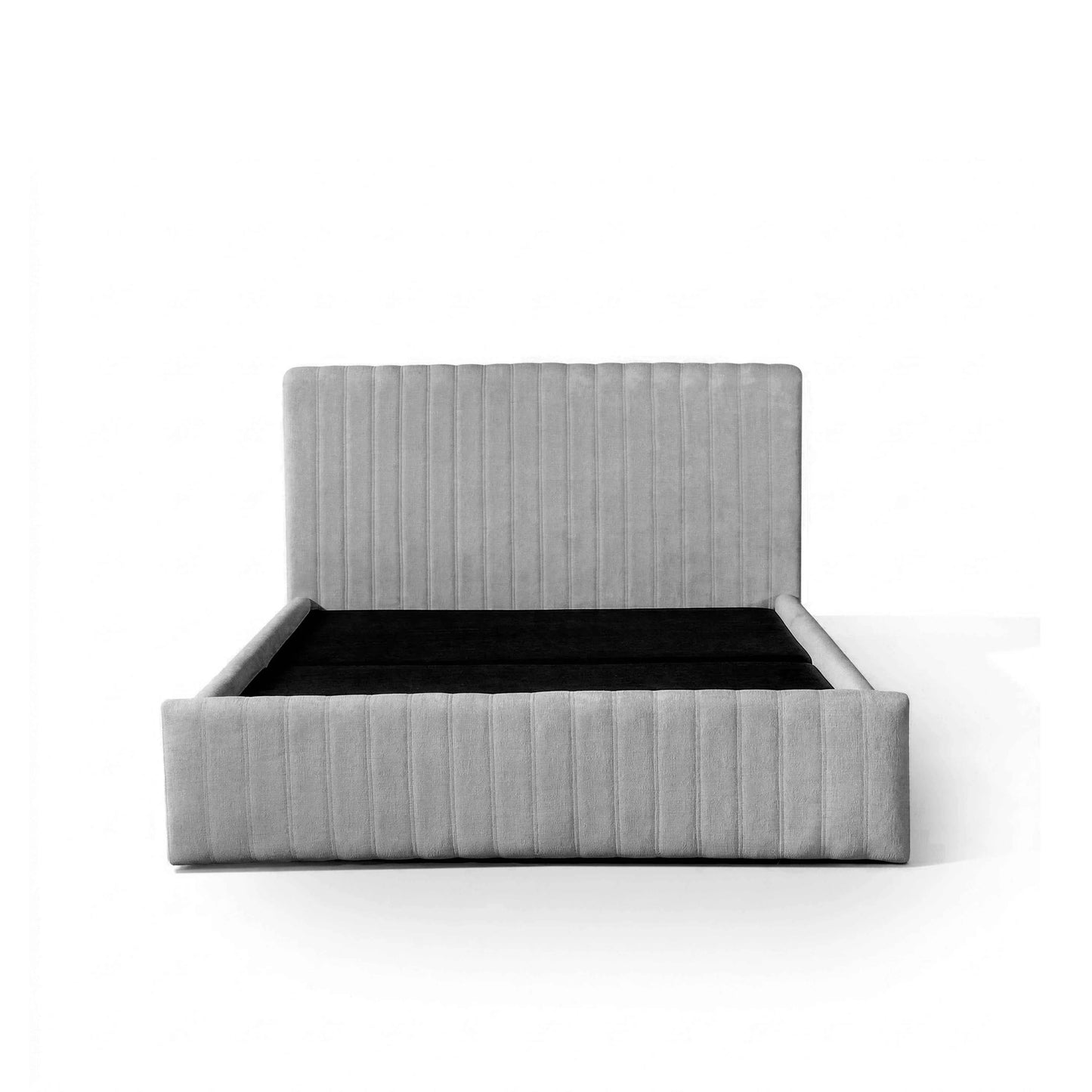 Cama Estofada Queen com Cabeceira Louise - Linho Cinza