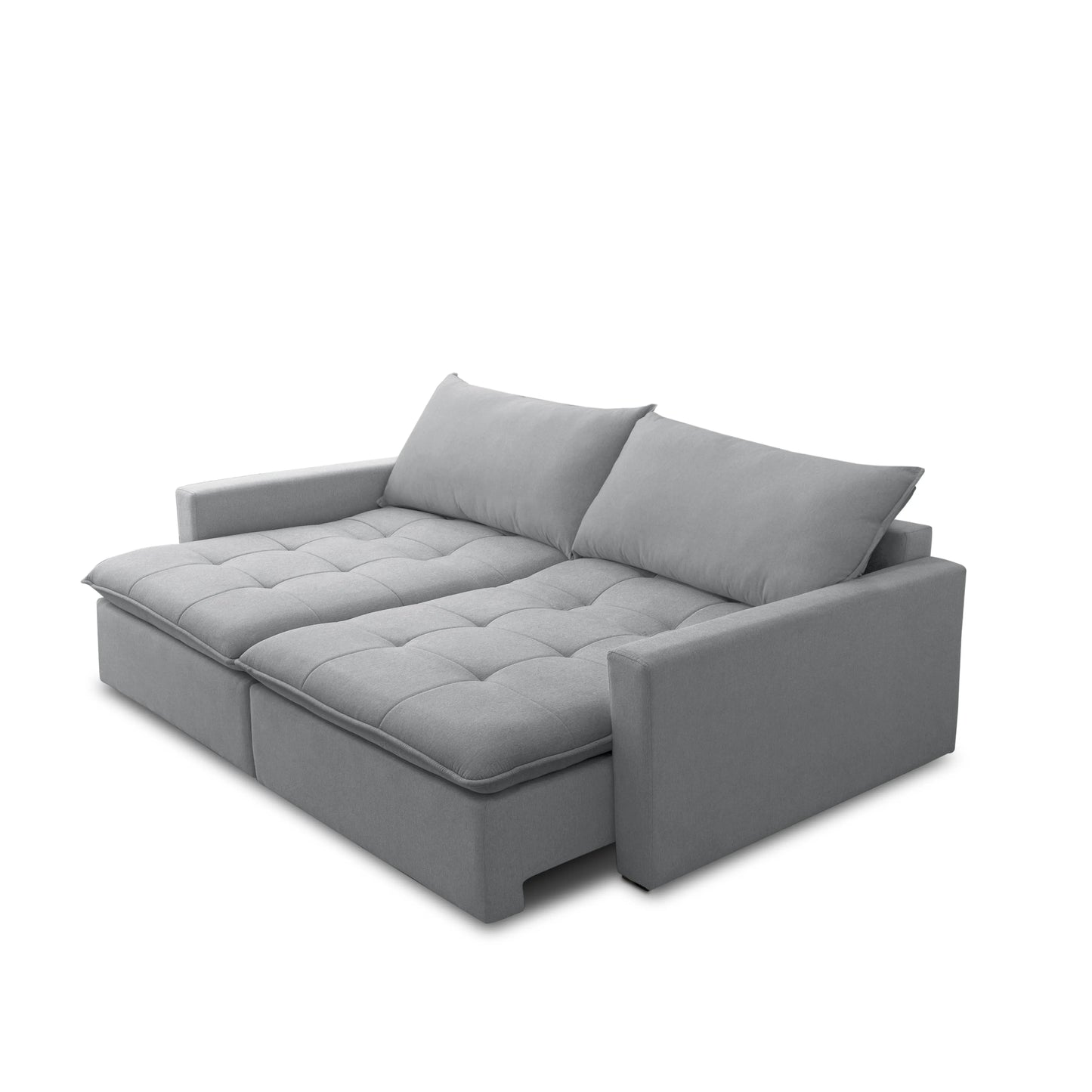 Sofá Cama Retrátil e Reclinável 3 Lugares Trentino 208 cm - Linho Cinza