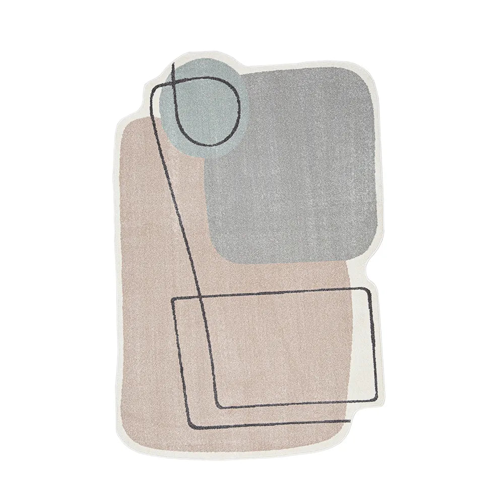 Tapete Orgânico Egípcio para Sala e Quarto Elyon 140 x 200 cm - Rosa c/ Cinza