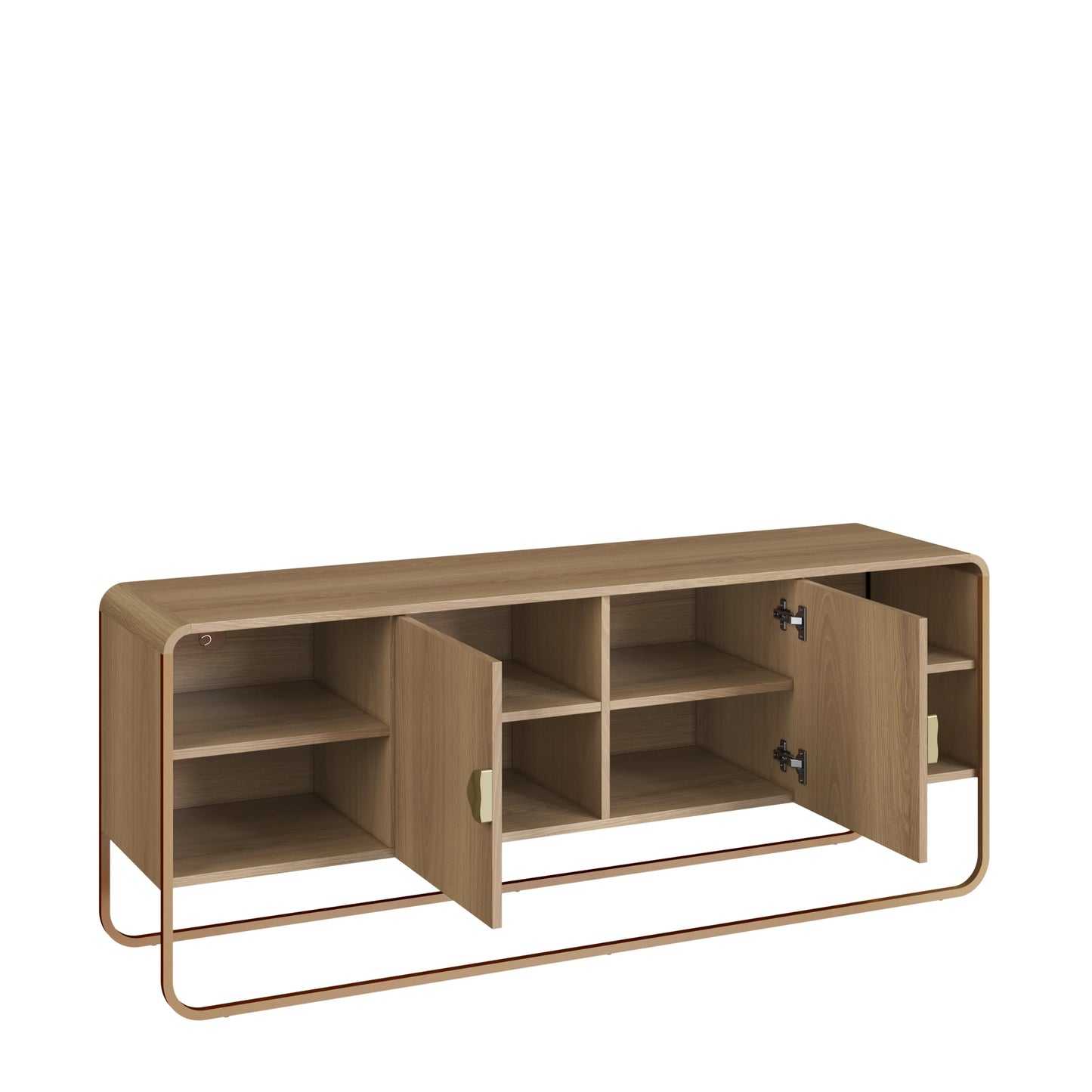 Rack para TV Até 55" 2 Portas Dunna 150 cm - Mel c/ Dourado