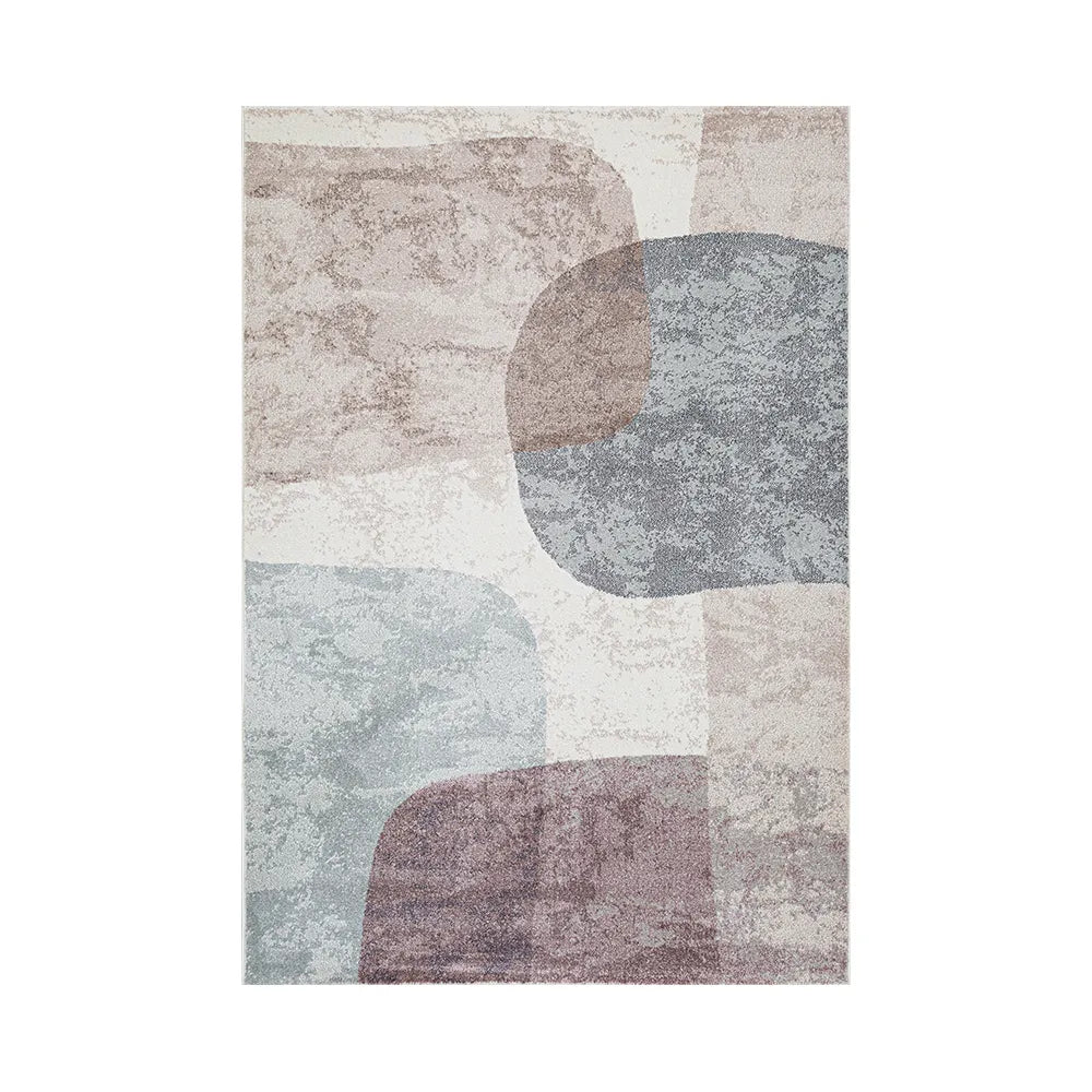 Tapete Egípcio para Sala e Quarto Cendran 250 x 350 cm - Geométrico Azul c/ Bege