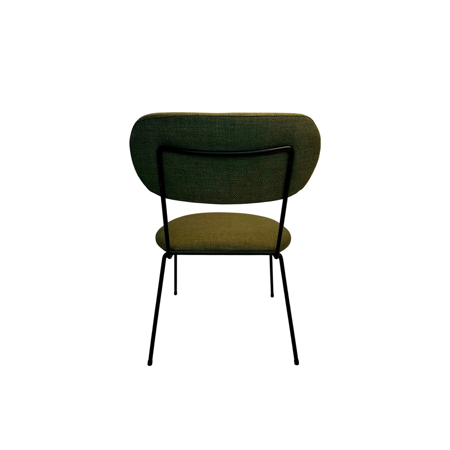 Poltrona de Aço Estofada Liri - Preto c/ Linho Texturizado Verde