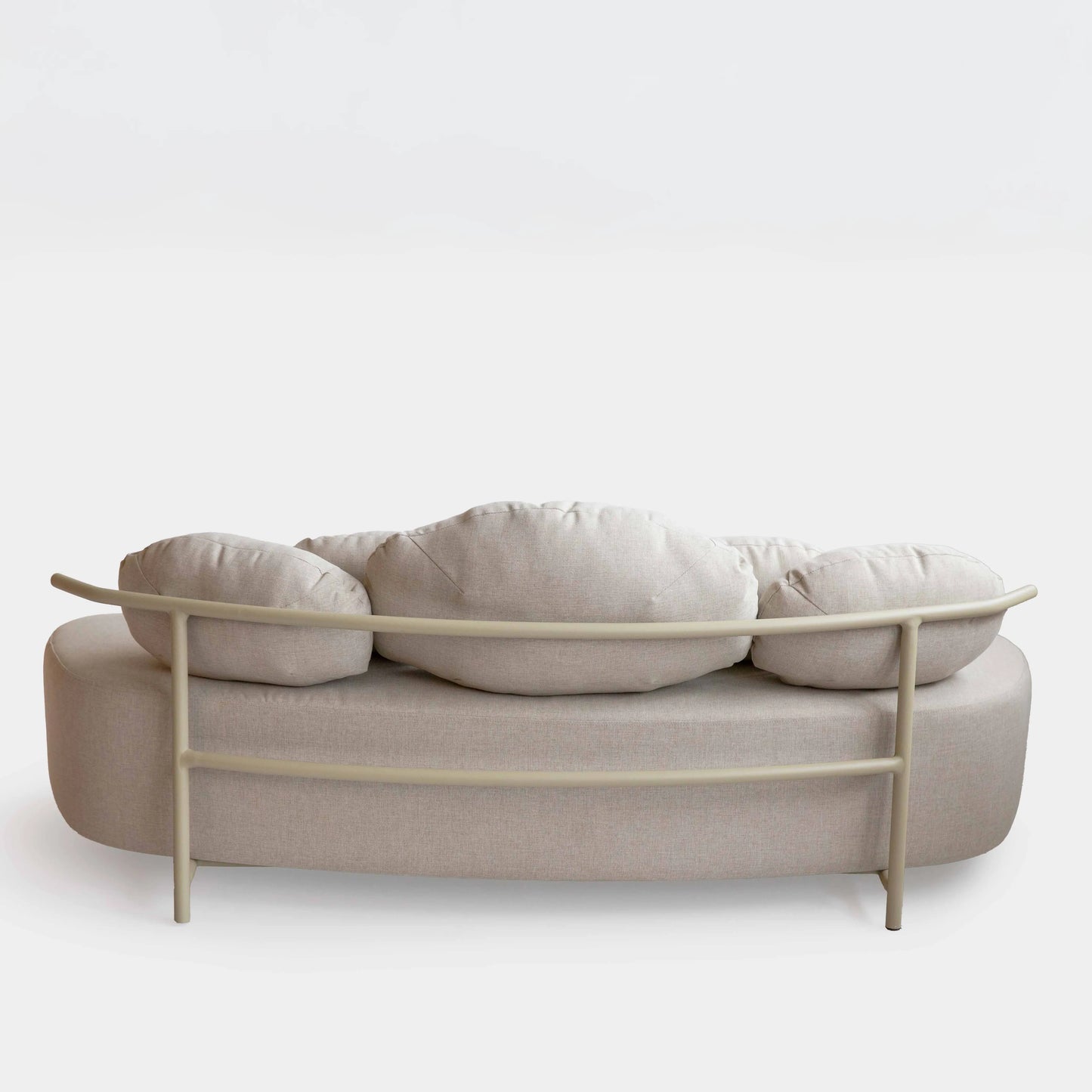 Sofá 2 Lugares de Alumínio com Almofadas para Área Externa Lajedo 174 cm - Taupe c/ Linho Off White