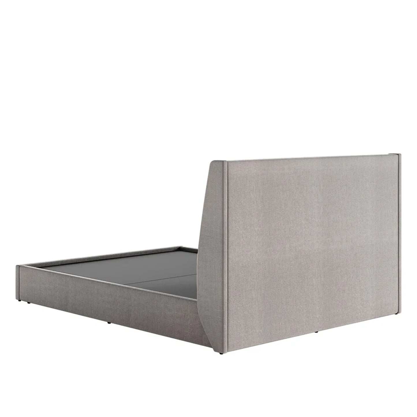 Cama Estofada King com Cabeceira Ayla - Linho Texturizado Cinza