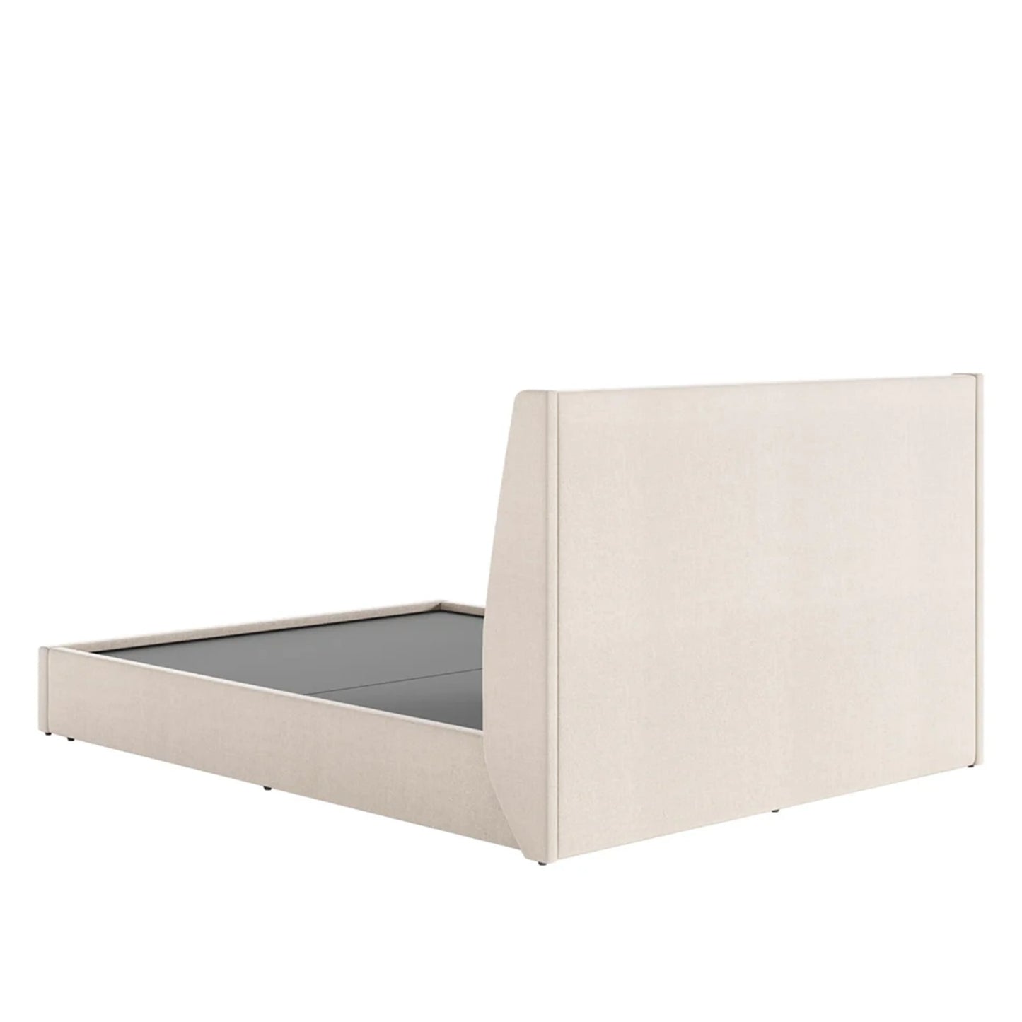 Cama Estofada King com Cabeceira Ayla - Linho Texturizado Off White