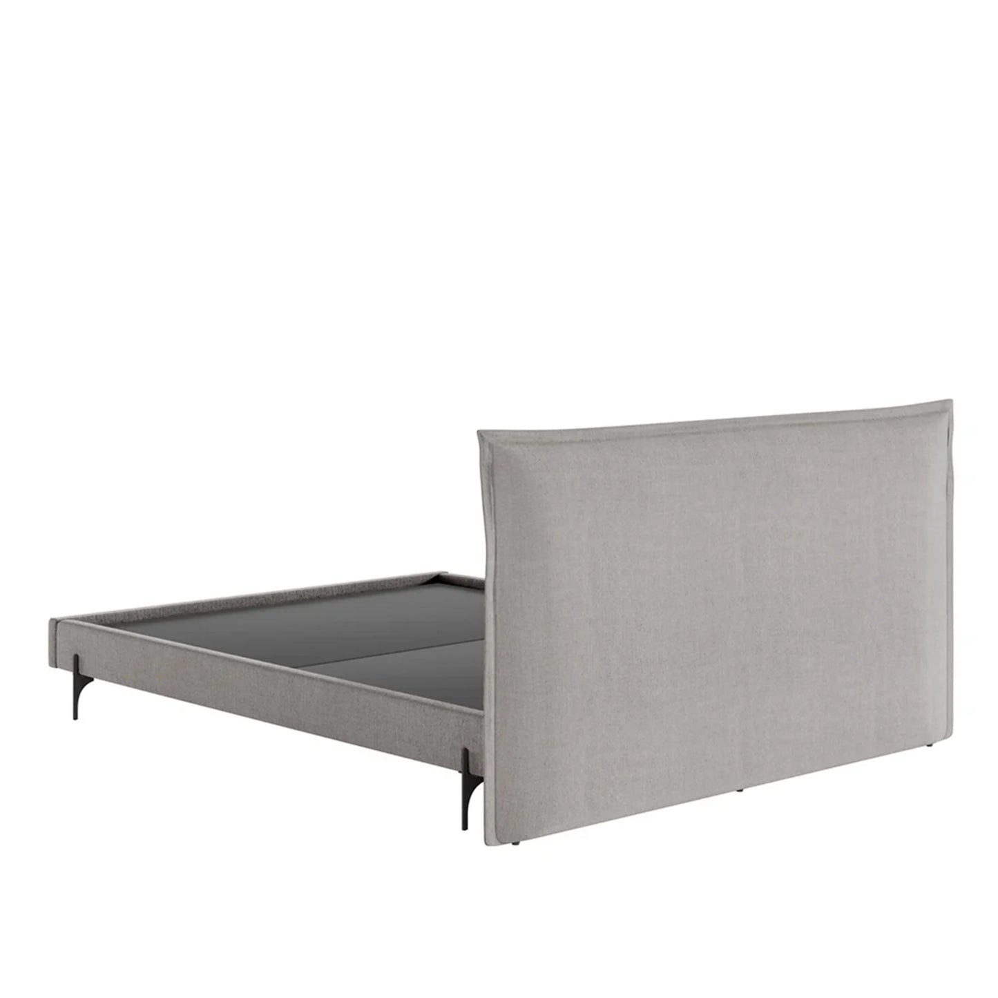 Cama Estofada King com Cabeceira Eos - Linho Texturizado Cinza