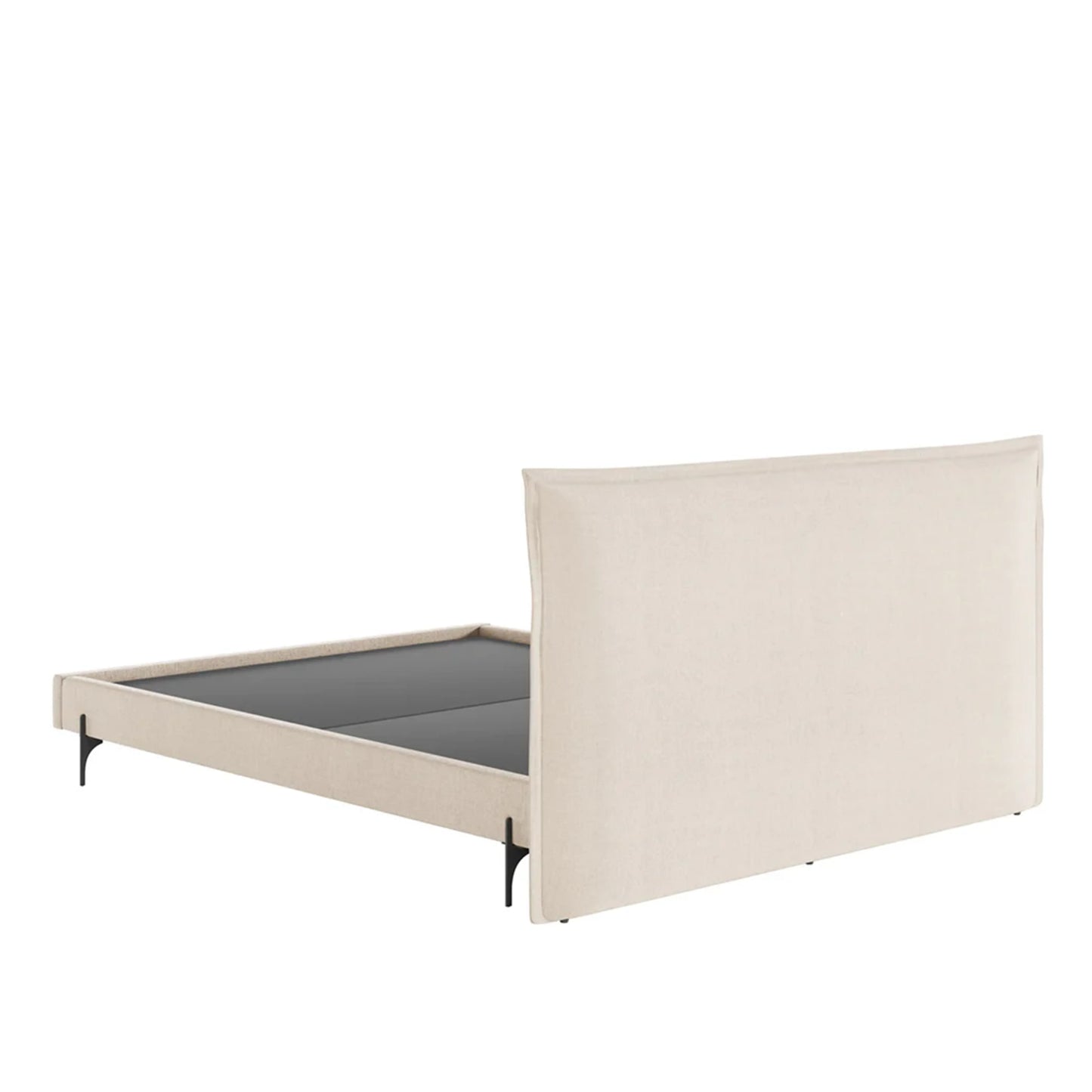 Cama Estofada King com Cabeceira Eos - Linho Texturizado Off White