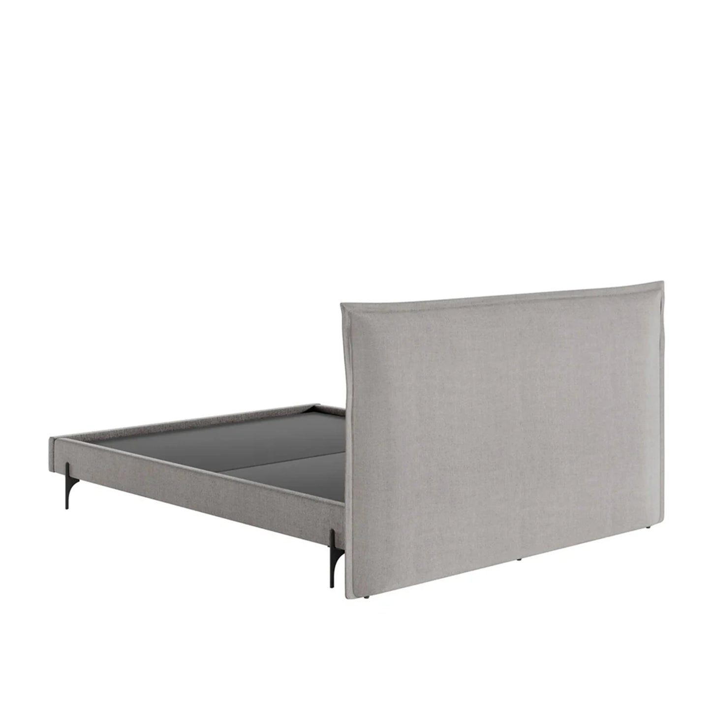 Cama Estofada Queen com Cabeceira Eos - Linho Texturizado Cinza