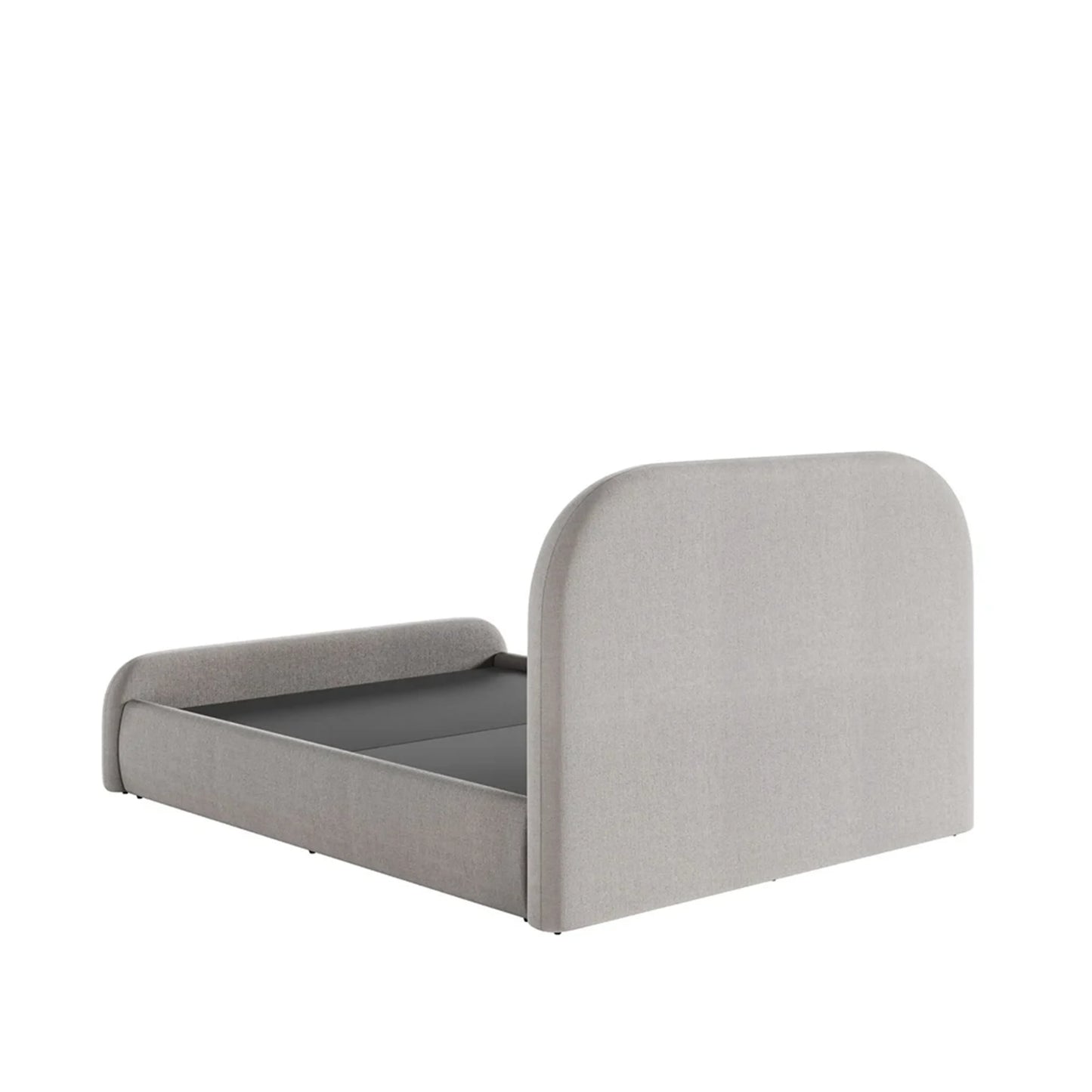 Cama Estofada de Casal com Cabeceira Aurora - Linho Texturizado Cinza