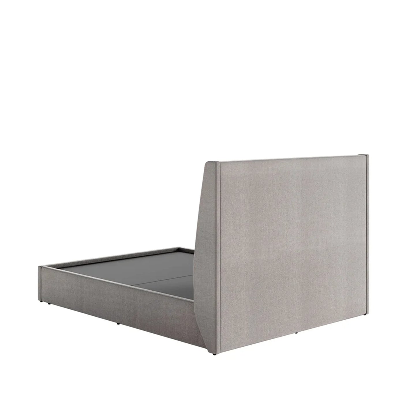Cama Estofada de Casal com Cabeceira Ayla - Linho Texturizado Cinza