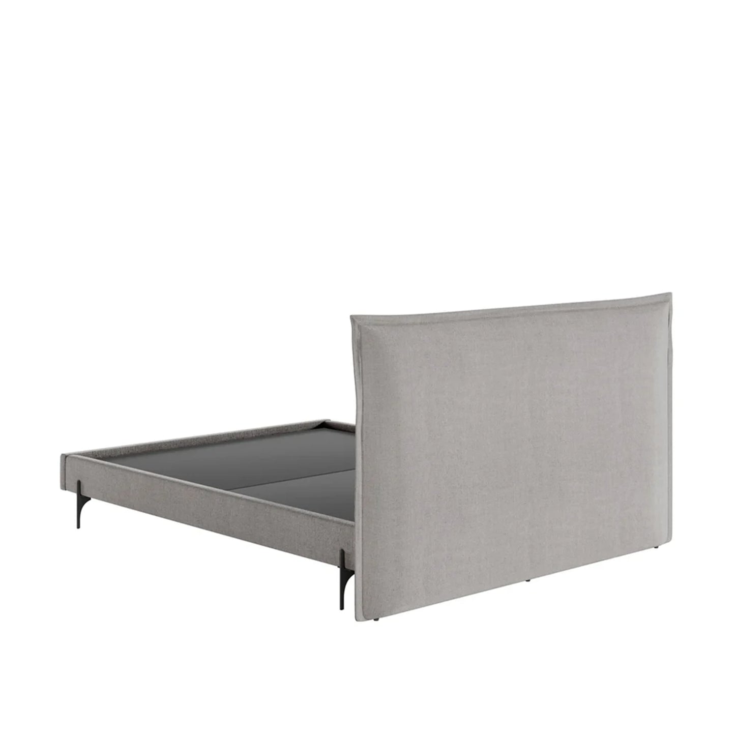 Cama Estofada de Casal com Cabeceira Eos - Linho Texturizado Cinza