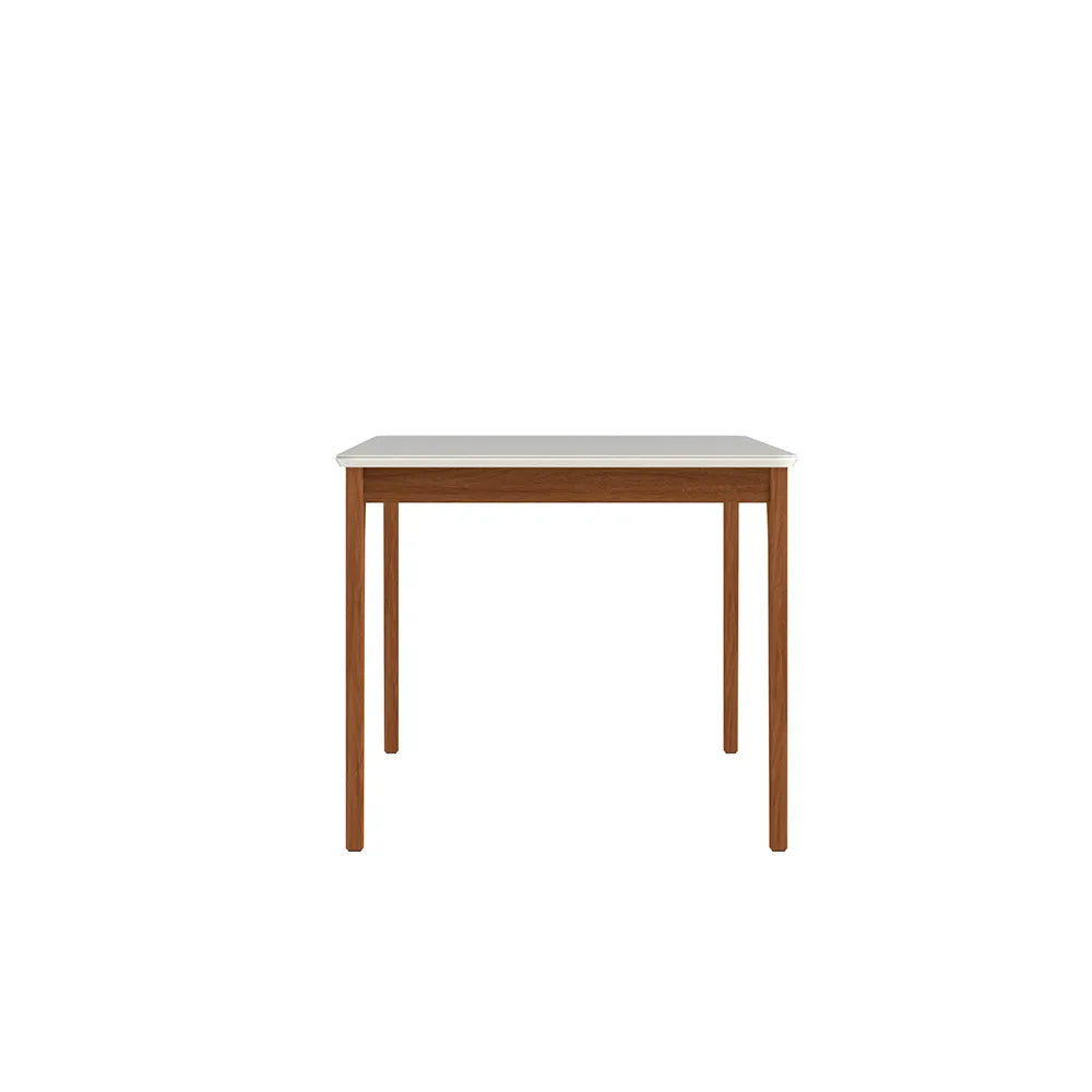 Mesa de Jantar Retangular c/ Vidro para 6 Lugares Ella 160 cm - Natural c/ Off White Fosco