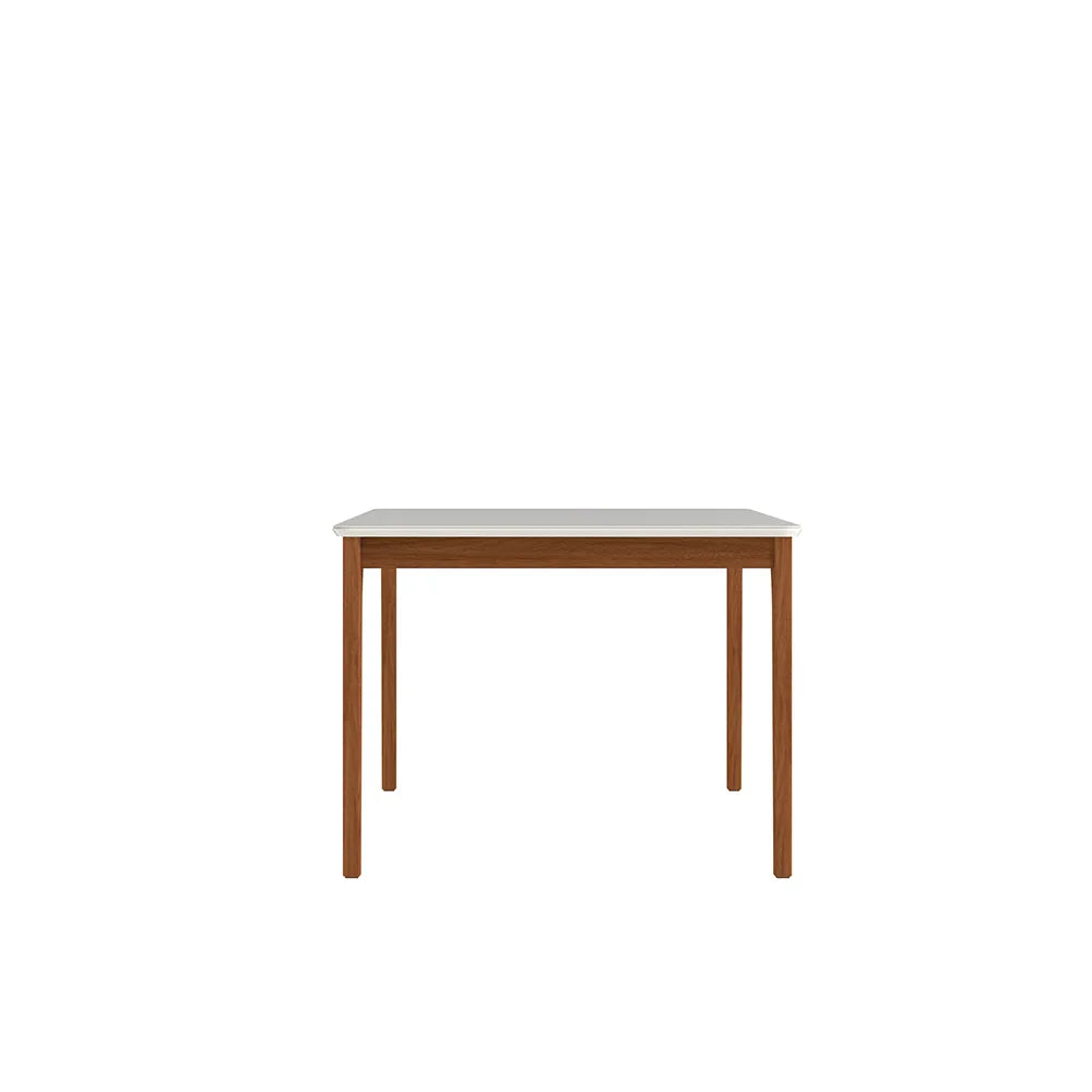 Mesa de Jantar Retangular c/ Vidro para 6 Lugares Ella 184 cm - Natural c/ Off White Fosco