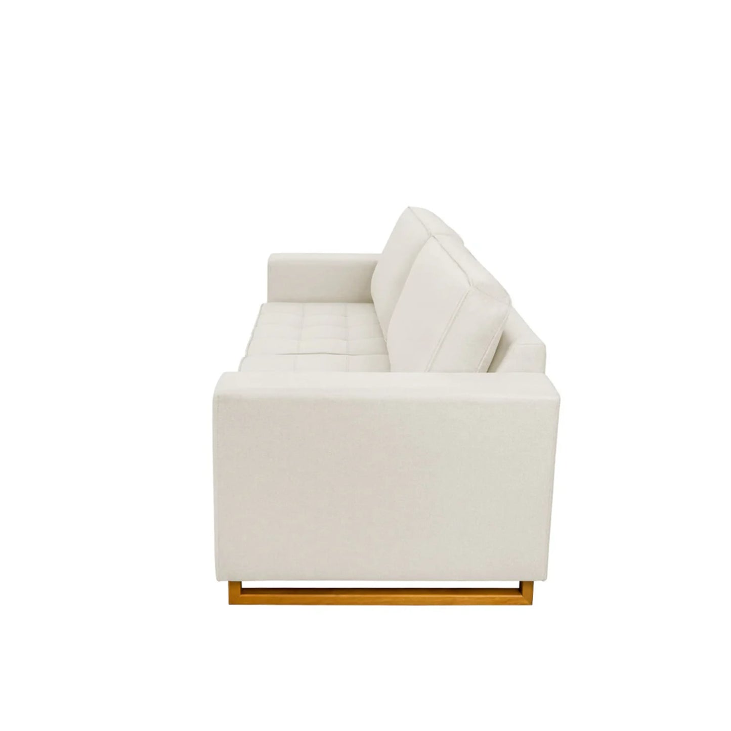 Sofá 2 Lugares Madrid 158 cm - Linho Texturizado Bege c/ Natural