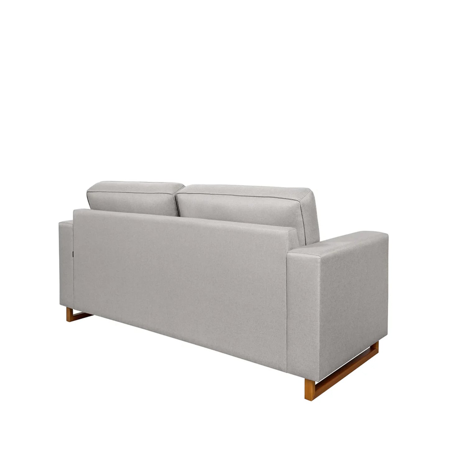 Sofá 2 Lugares Madrid 158 cm - Linho Texturizado Cinza c/ Natural