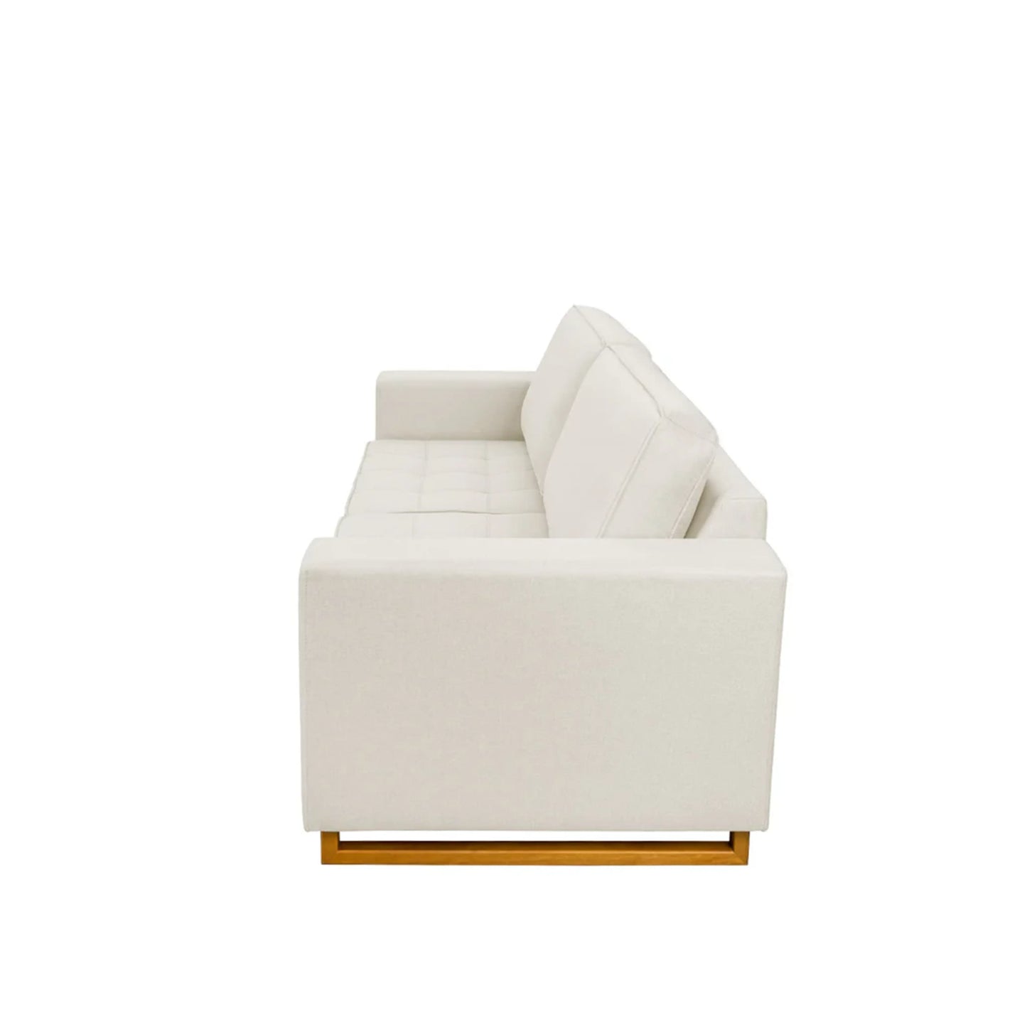 Sofá 5 Lugares Madrid 280 cm - Linho Texturizado Bege c/ Natural