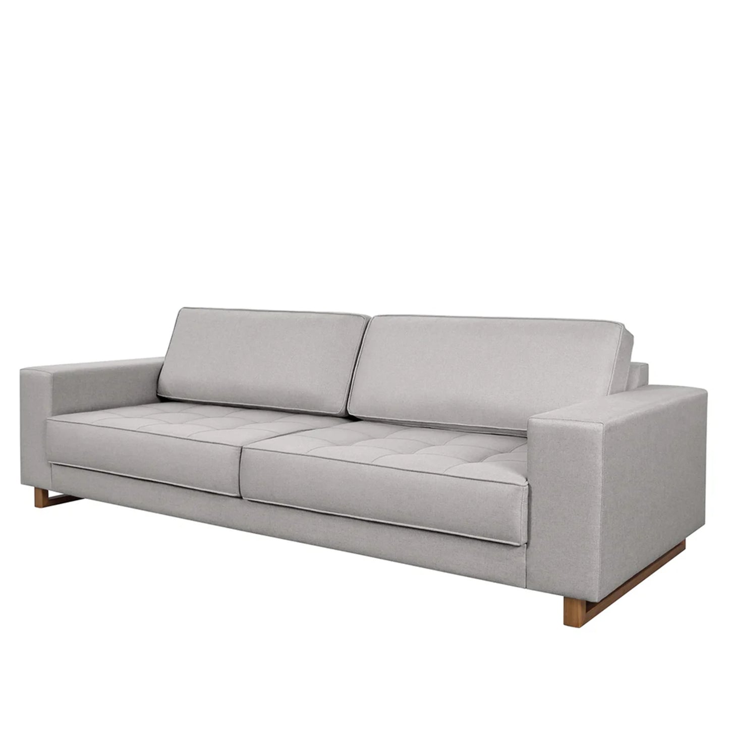 Sofá 5 Lugares Madrid 280 cm - Linho Texturizado Cinza c/ Natural