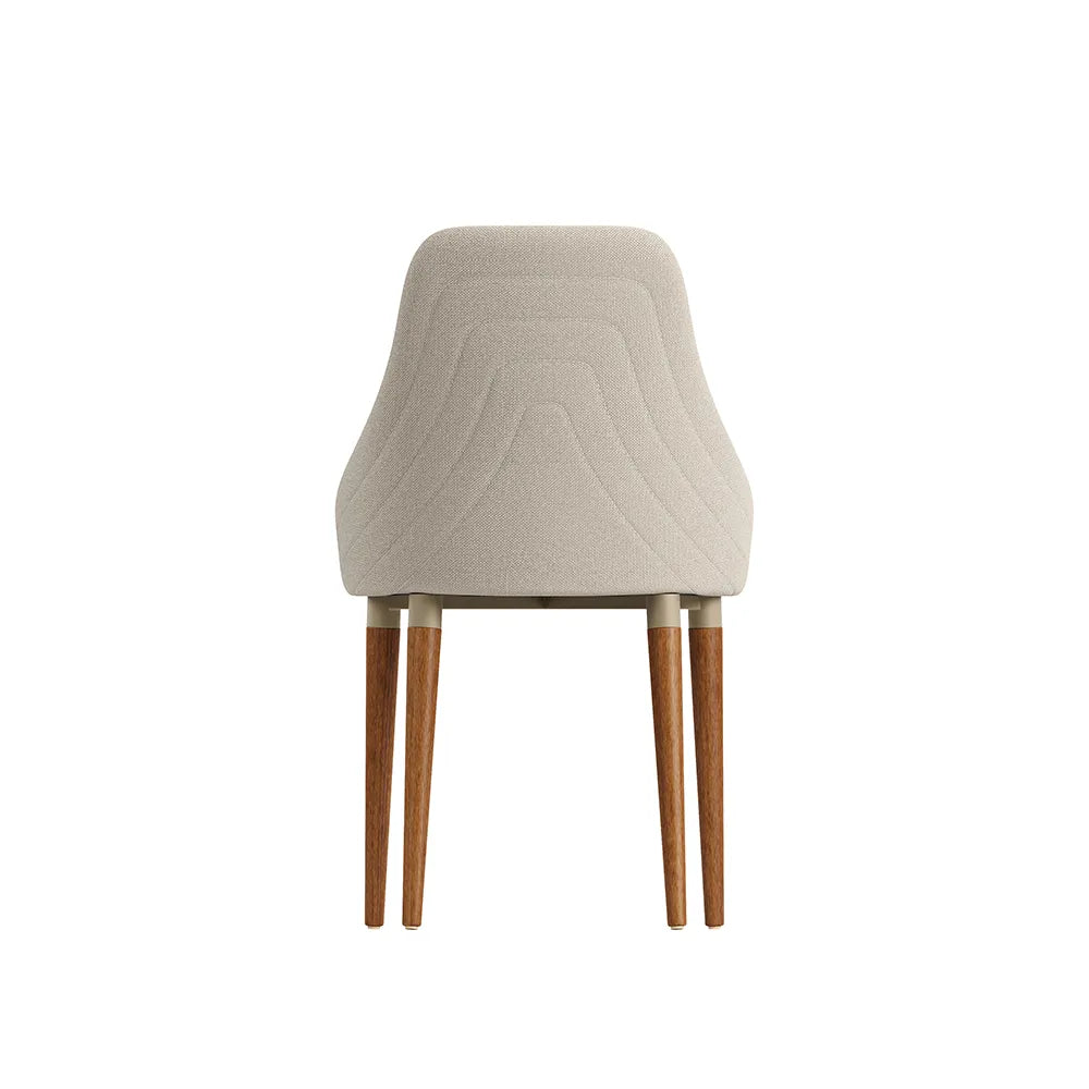 Conjunto de 2 Cadeiras de Madeira Maciça Estofada Evelyn - Natural c/ Soft Palha - Champanhe