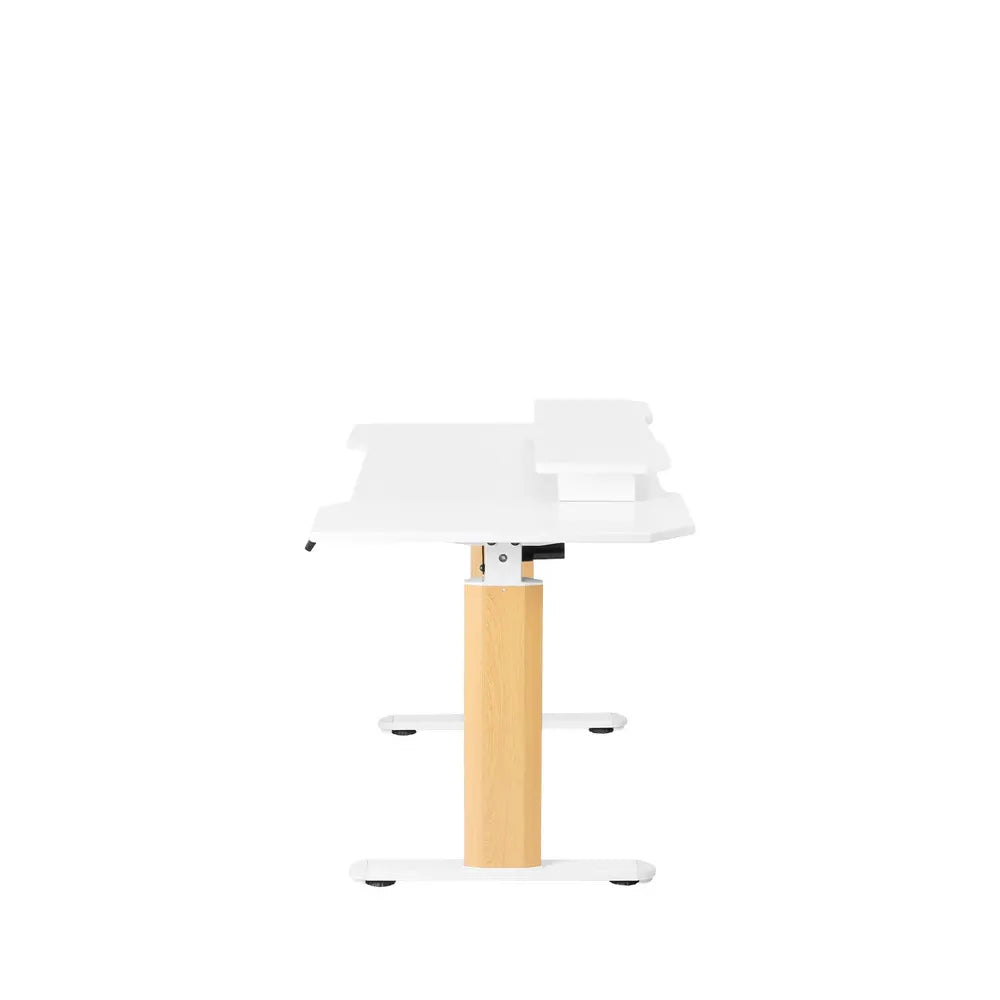 Mesa com Regulagem de Altura Elétrica e Stand Lift 134 cm - Branco Fosco c/ Mel