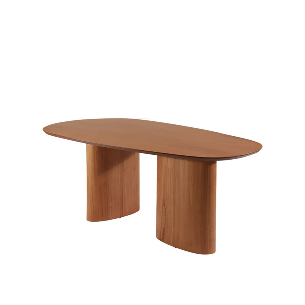 Conjunto de Jantar Mesa Orgânica Gaya 6 Cadeiras Saga - Natural c/ Caramelo