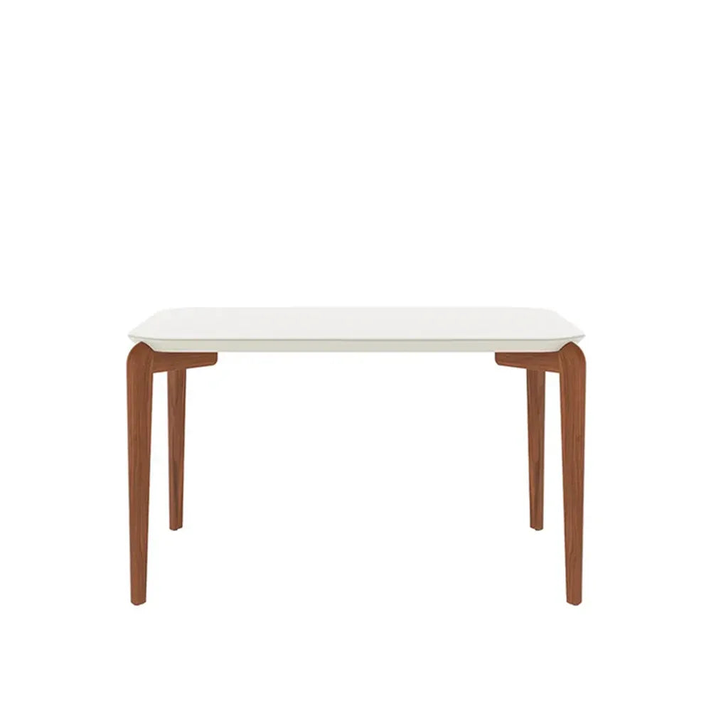 Conjunto de Jantar Mesa Retangular com Vidro Donatella 4 Cadeiras Kalina - Natural c/ Carbono