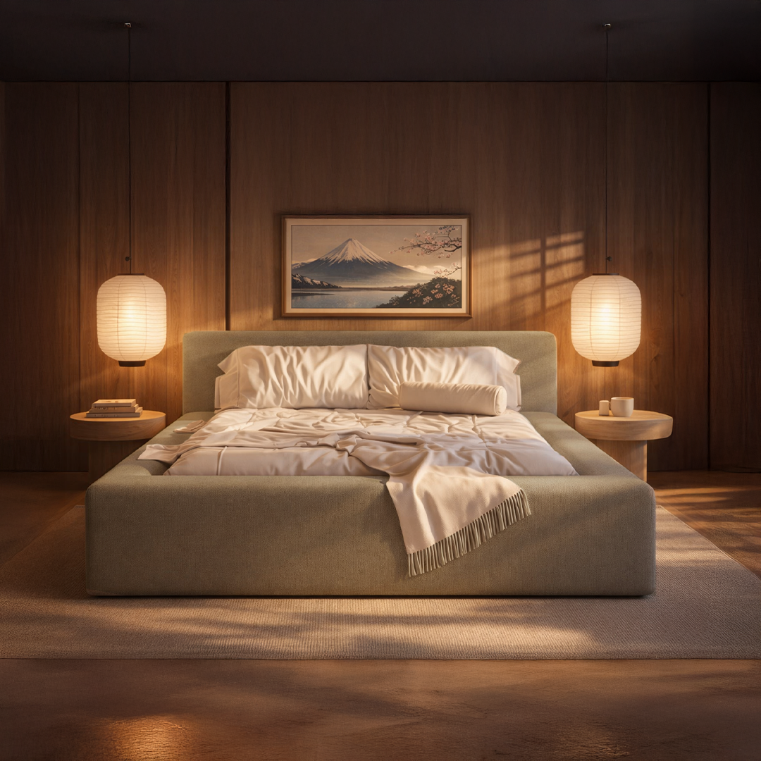 Cama Estofada Queen com Cabeceira Nora - Linho Fendi