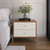 Mesa de Cabeceira 2 Gavetas Jasper 64 cm - Off White Fosco c/ Canella - Champanhe