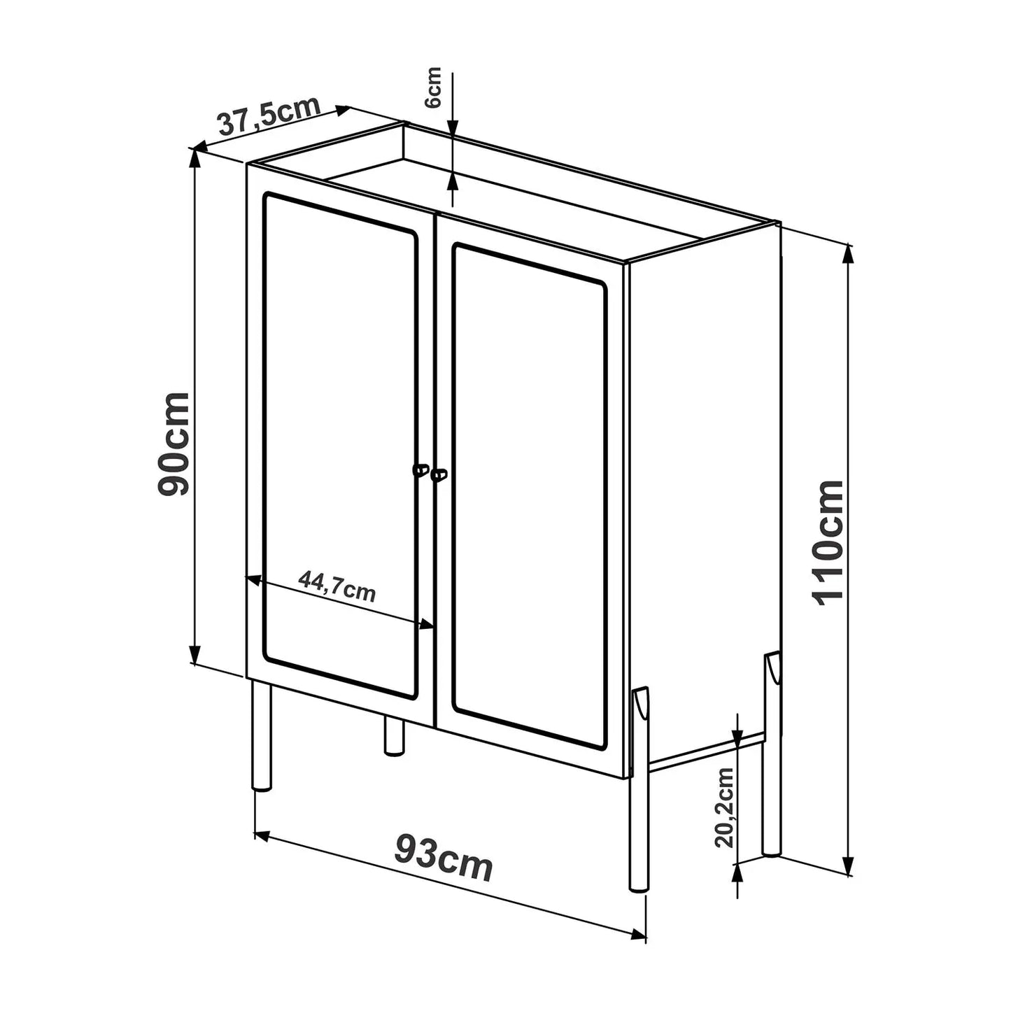 Homedock Buffet Bar Magnus 93 cm - Mel c/ Palhinha Artesano