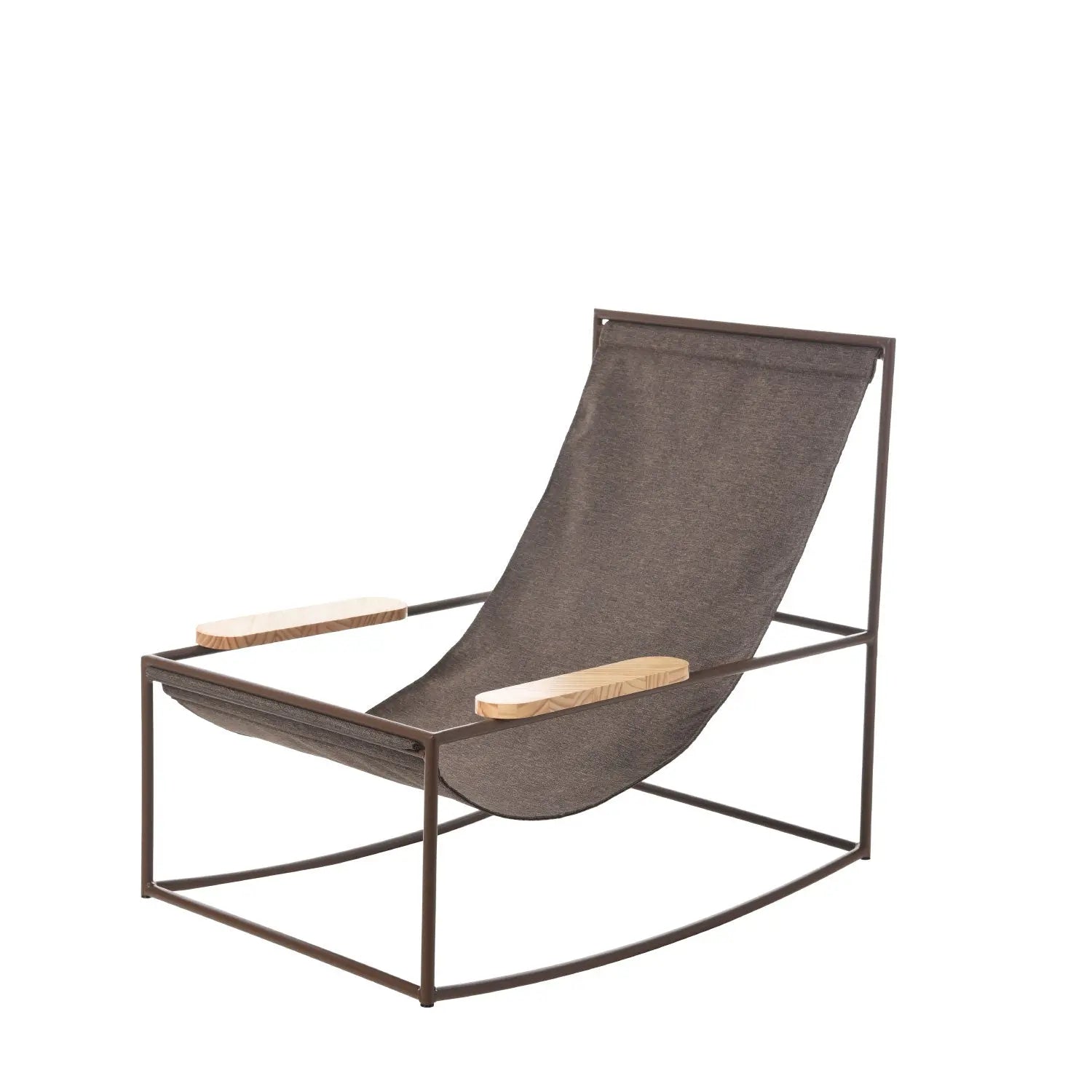 Cadeira de Balanço em Metal Titanium Marrom 85 cm - Homedock