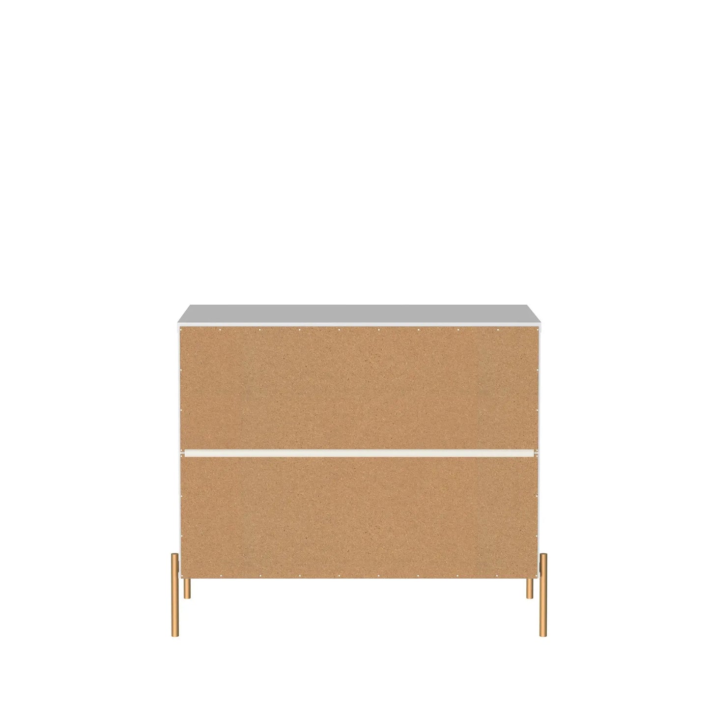 Homedock Cômoda c/ 3 Gavetas Jasper 90 cm - Braco Gloss c/ Dourado Moveis